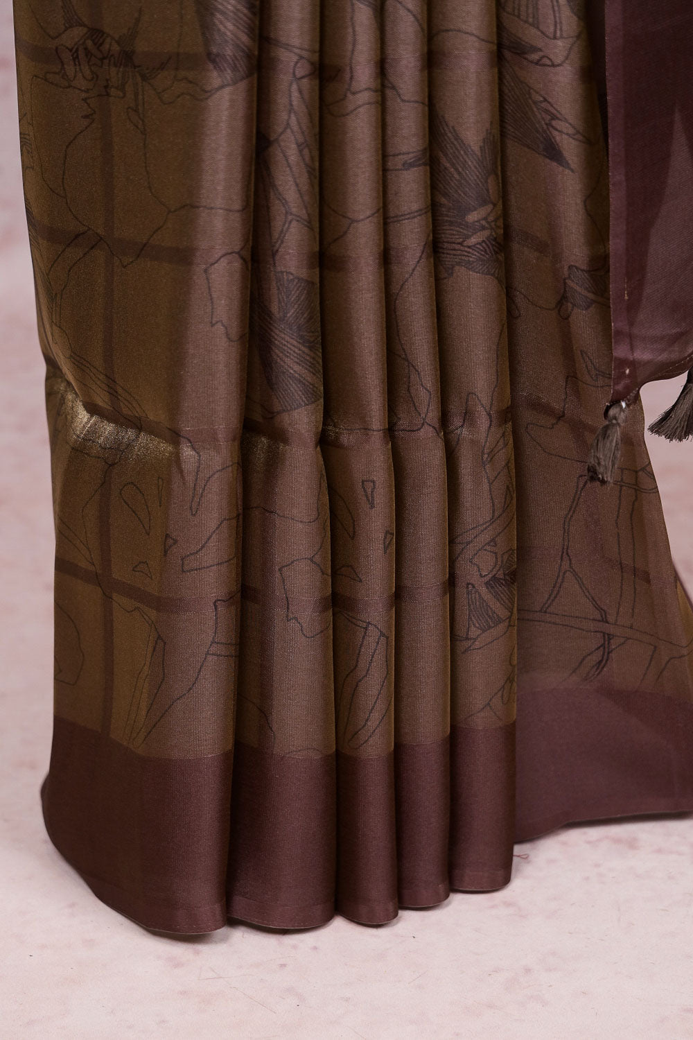 Golden Brown Semi Tissue Saree