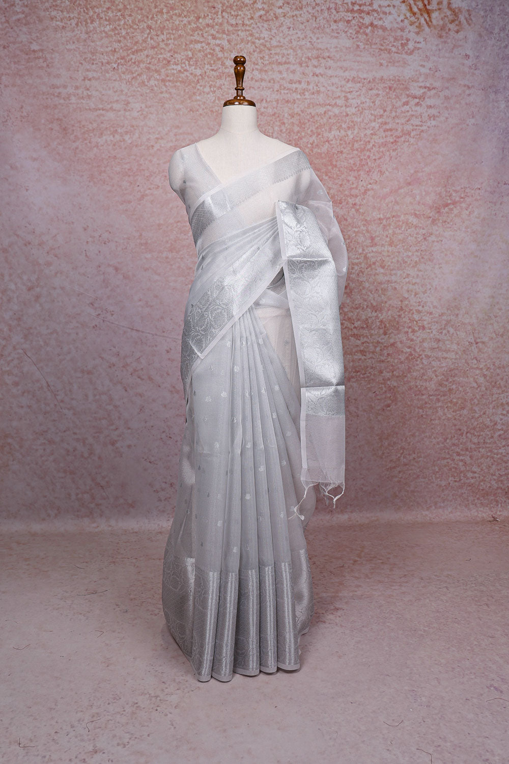 Silver Semi Tissue Saree