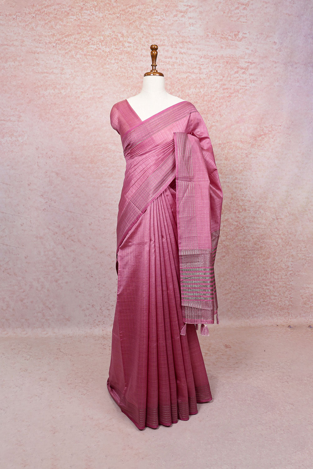Pink Semi Silk Saree