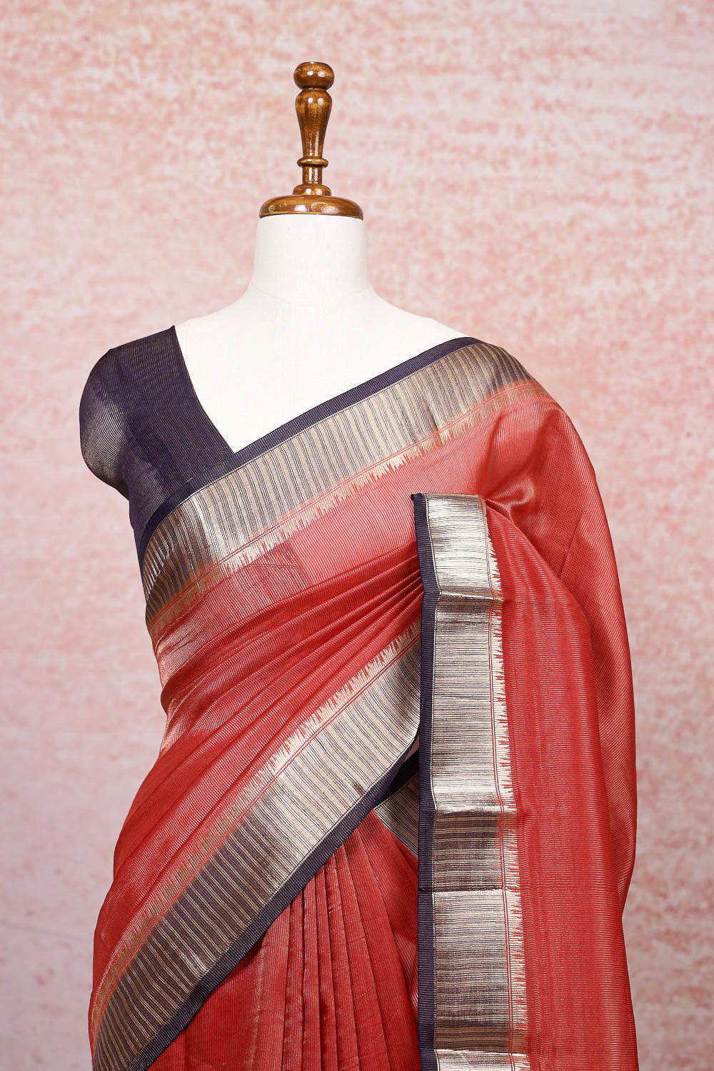 Maroon Semi Banarasi Saree Saree Seematti