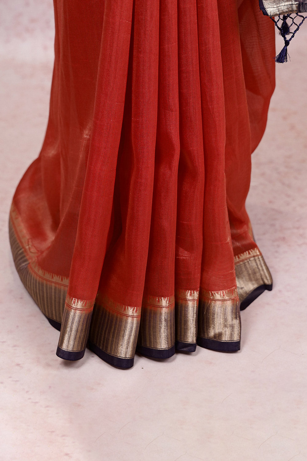 Maroon Semi Banarasi Saree
