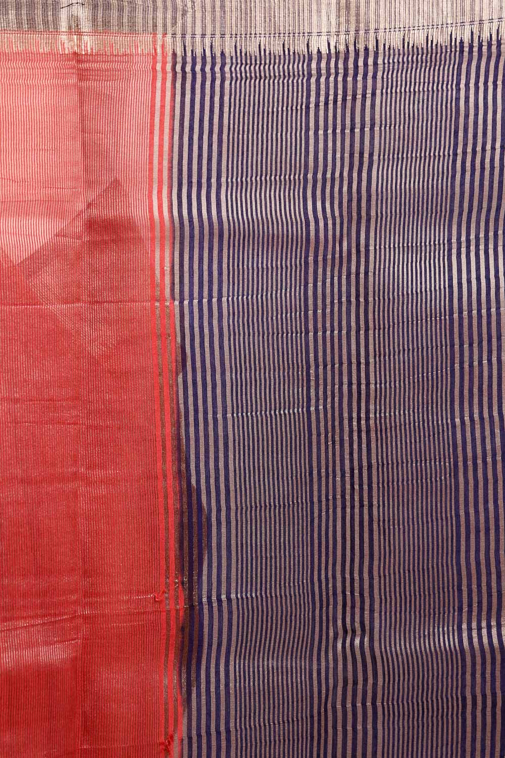Maroon Semi Banarasi Saree