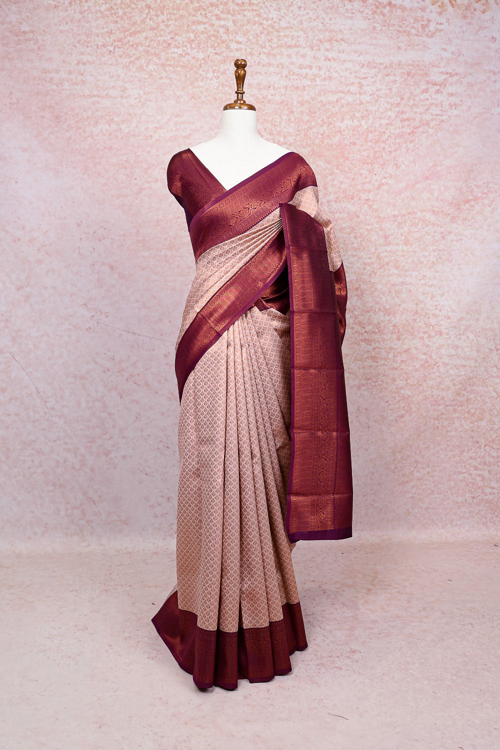 Peach Semi Silk Saree