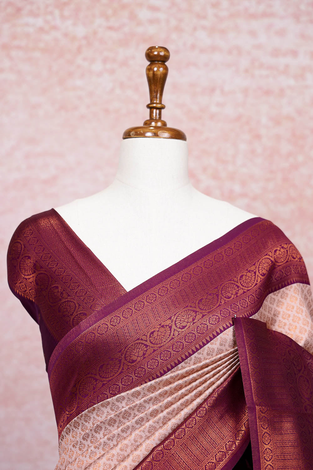 Peach Semi Silk Saree