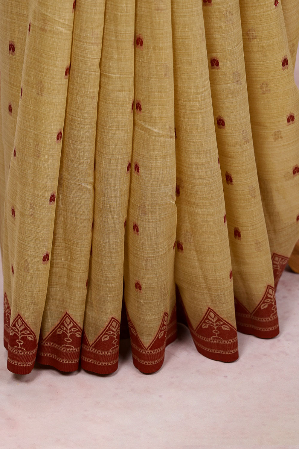 Beige Cotton Silk Saree