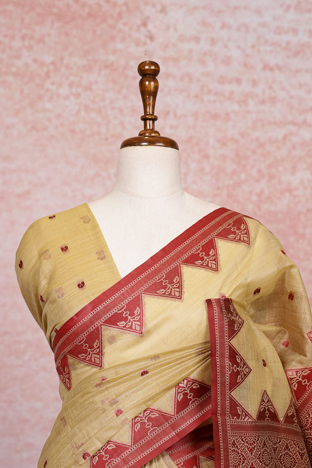 Beige Cotton Silk Saree