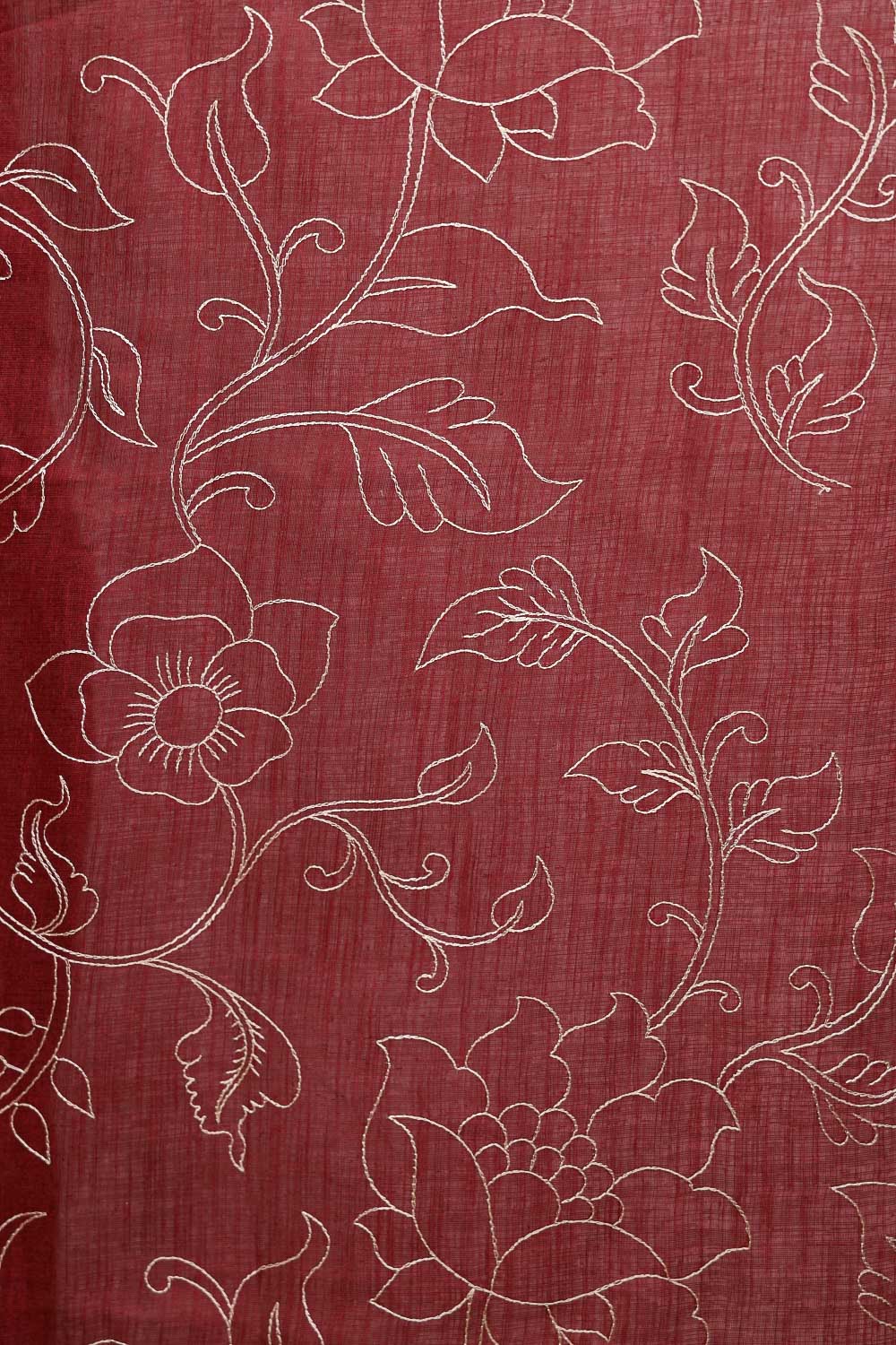 Maroon Cotton Saree