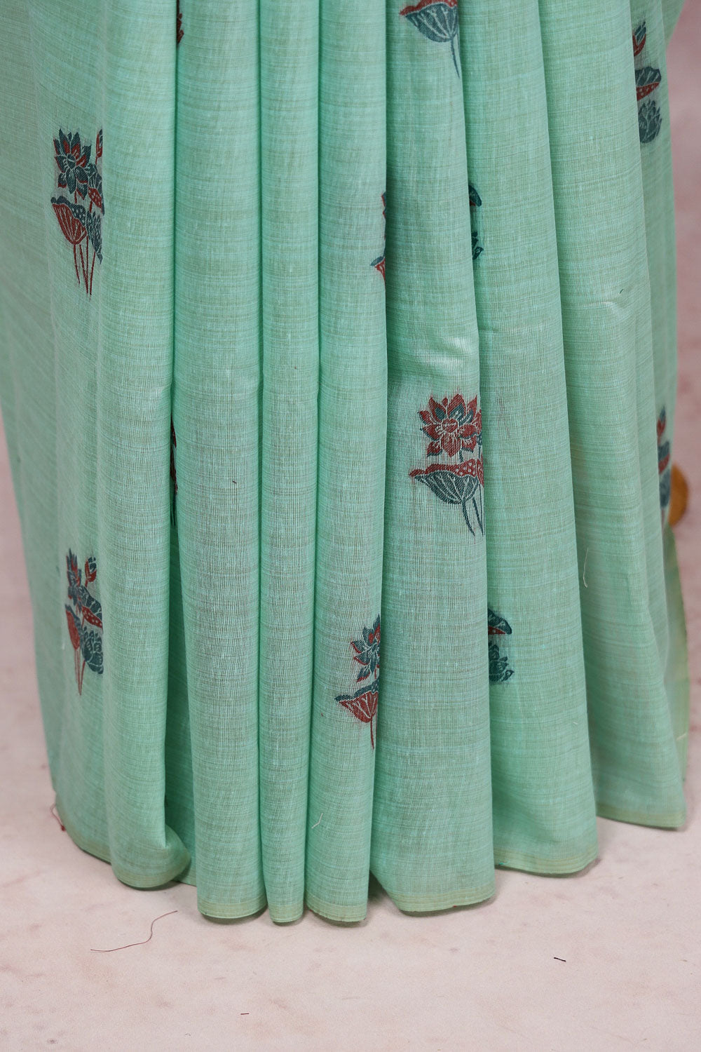 Pastel Green Cotton Silk Saree