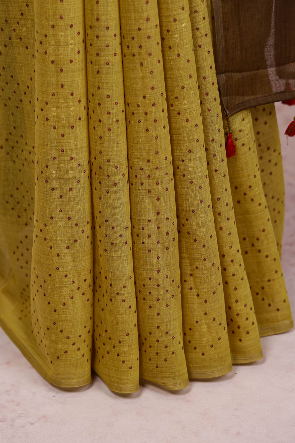 Mustard Cotton Silk Saree