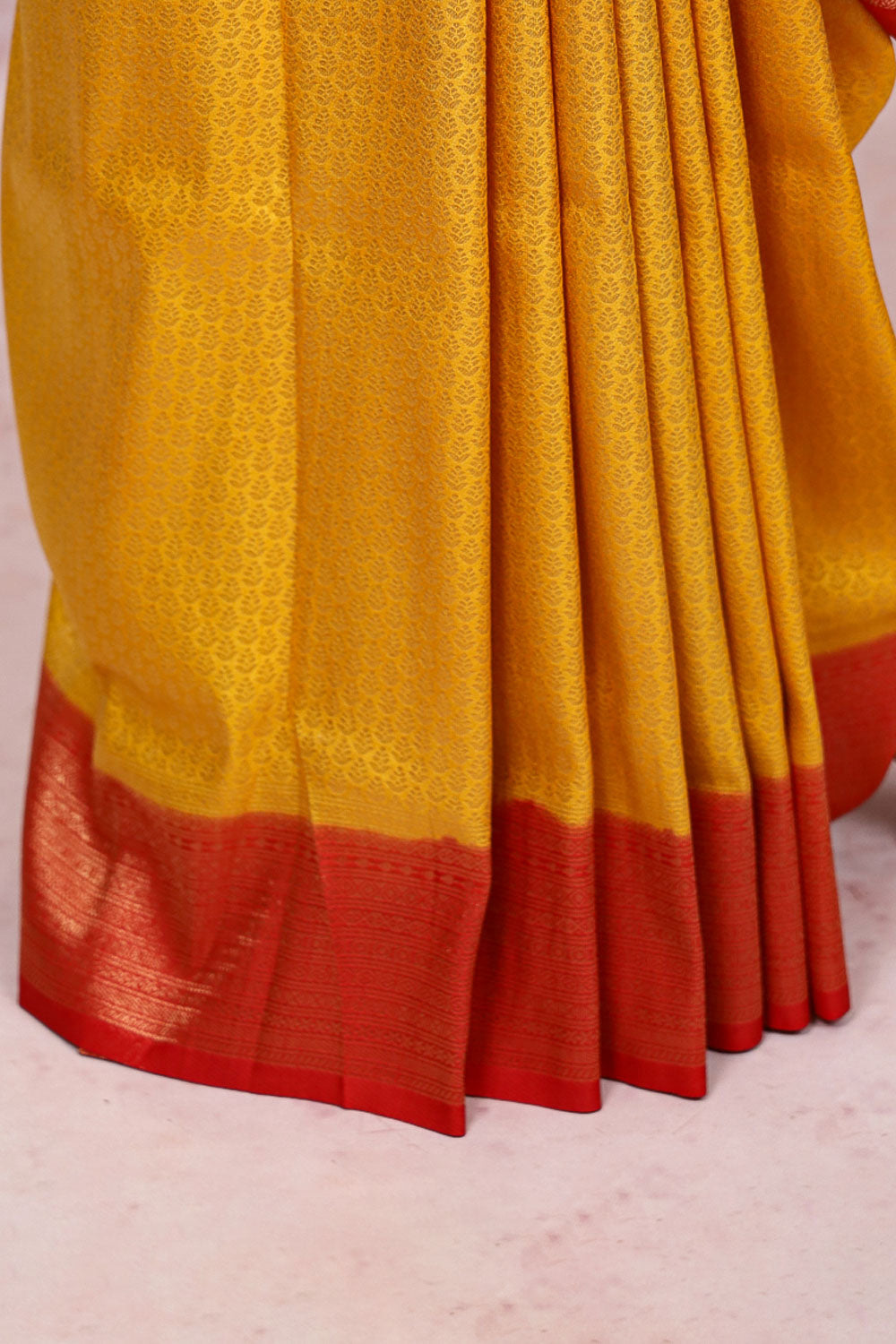 Yellow Art Silk Saree