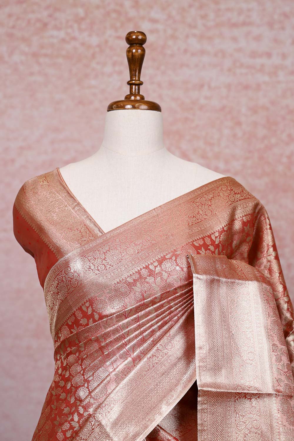 Peach Semi Silk Saree