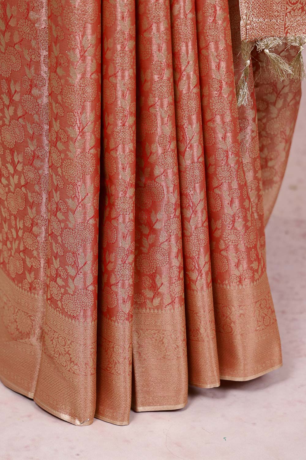 Peach Semi Silk Saree