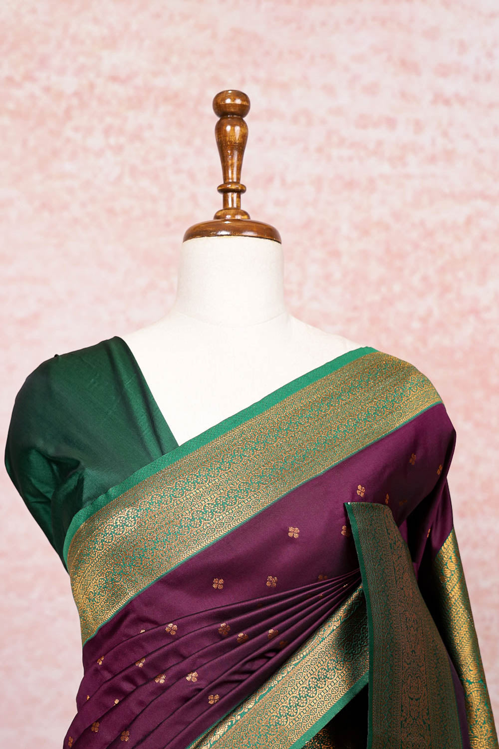 Grape Wine Semi Silk Saree