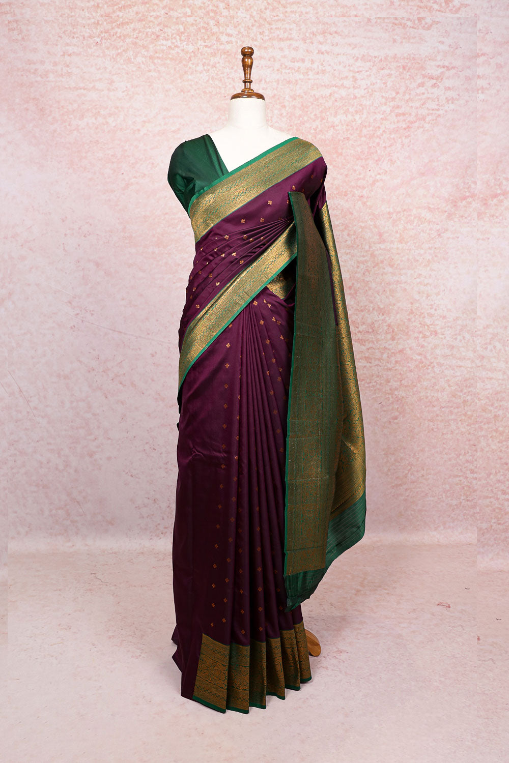 Grape Wine Semi Silk Saree