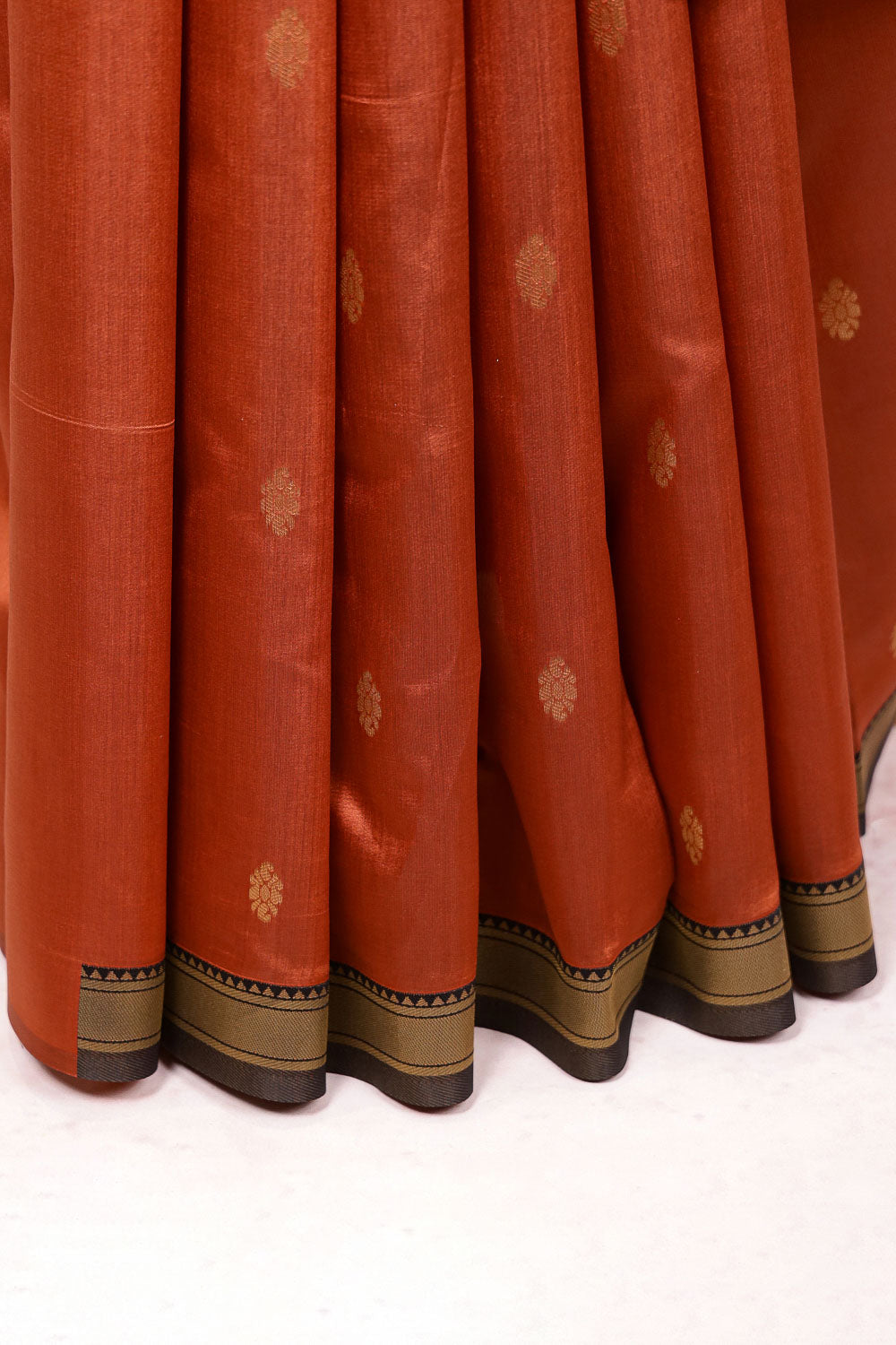 Rust Color Semi Silk Saree