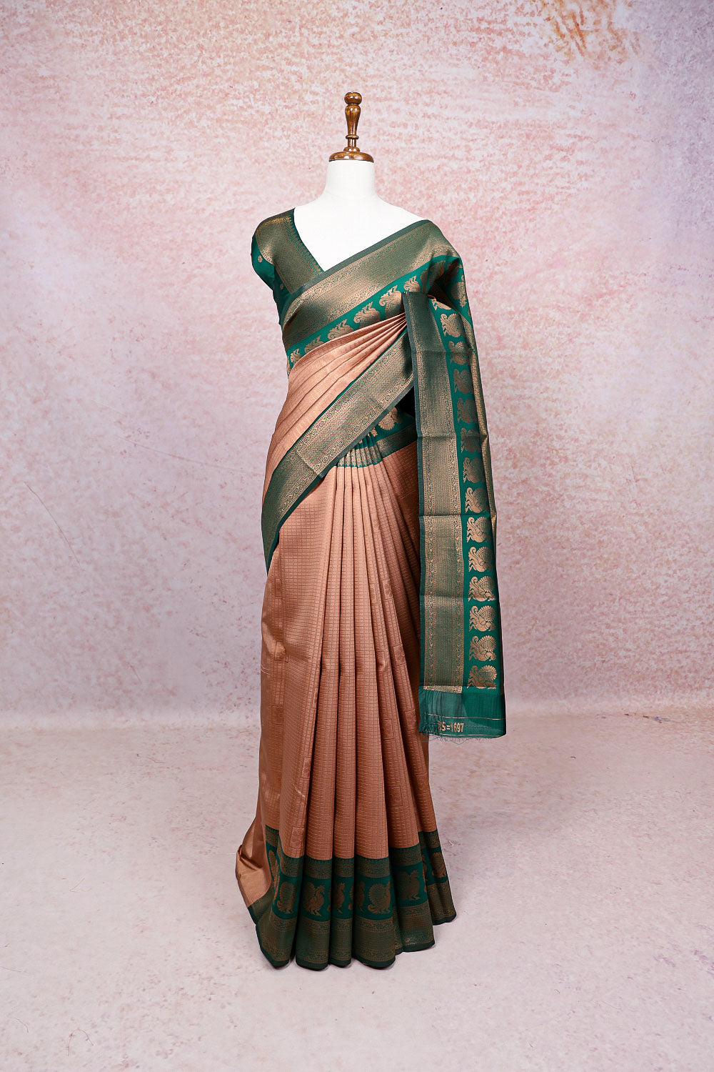 Peach Semi Silk Saree