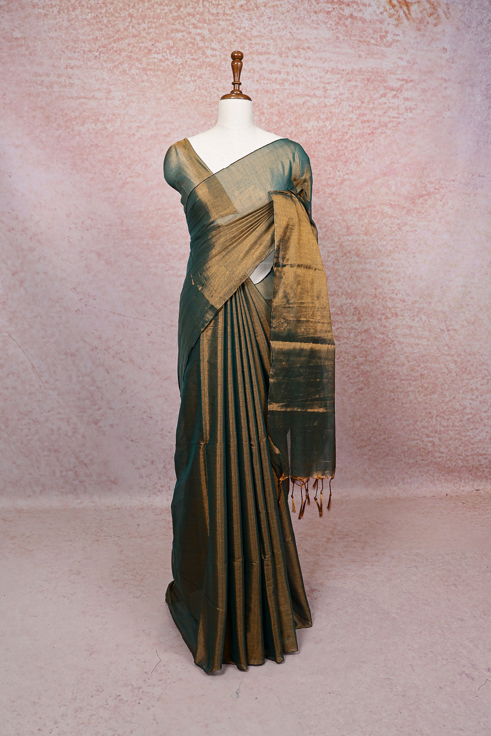 Green Cotton Silk Saree