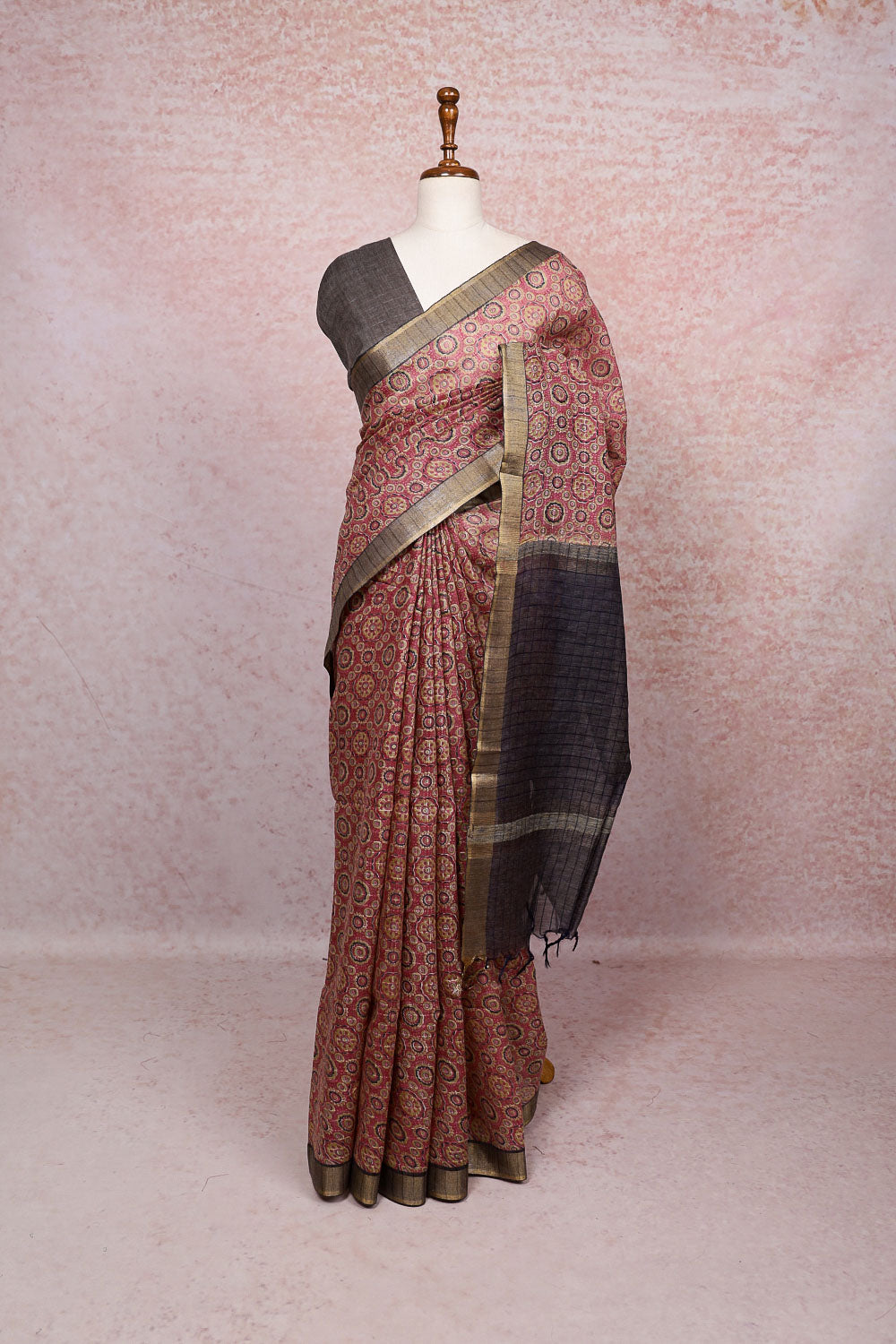 Rose Semi Tussar Saree