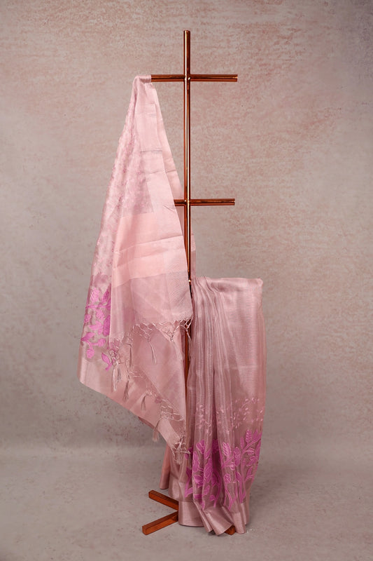 Pink Semi Tissue Saree