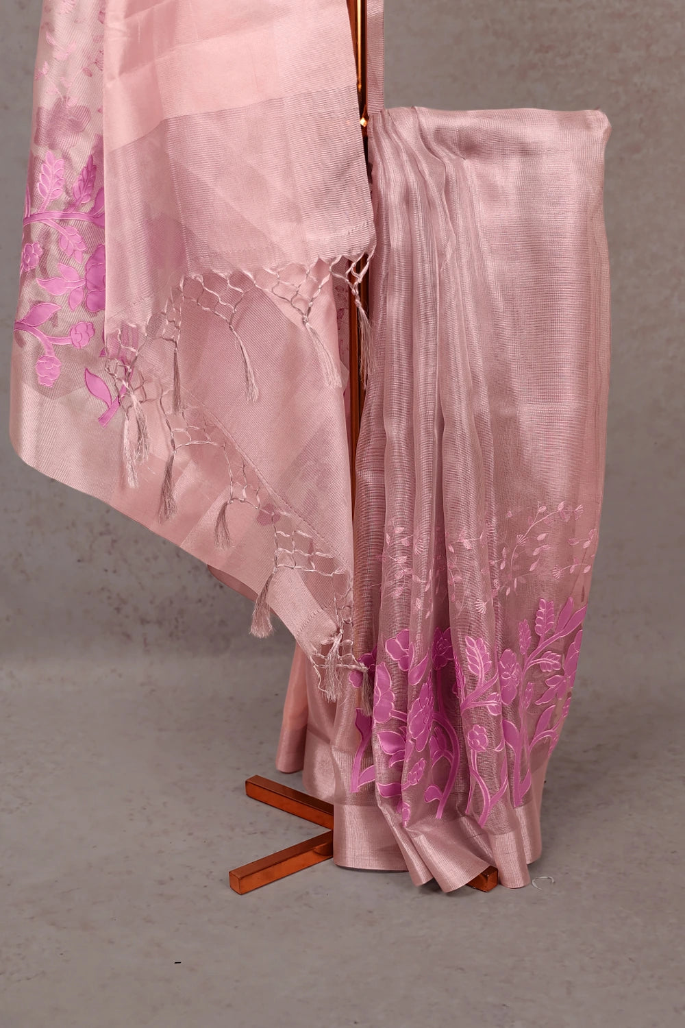 Pink Semi Tissue Saree