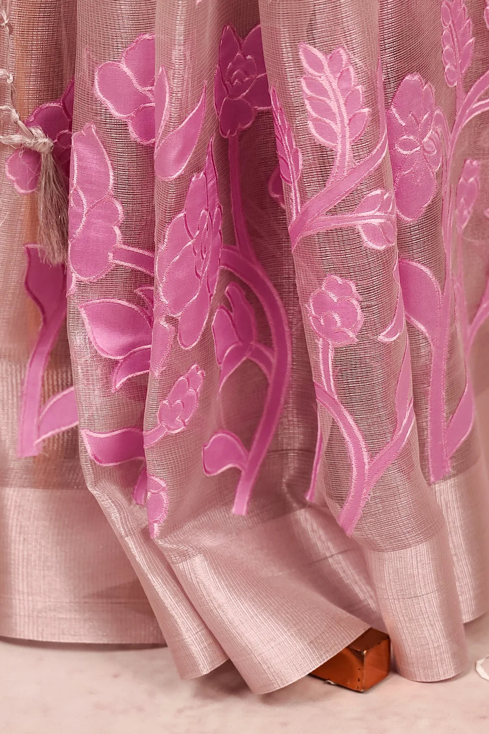 Pink Semi Tissue Saree
