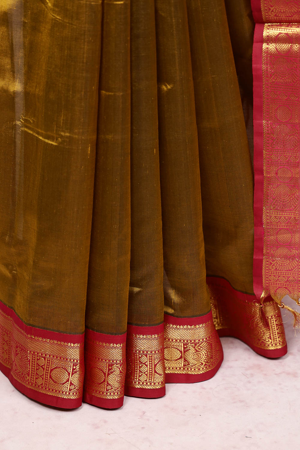 Mustard Gold Kora Saree