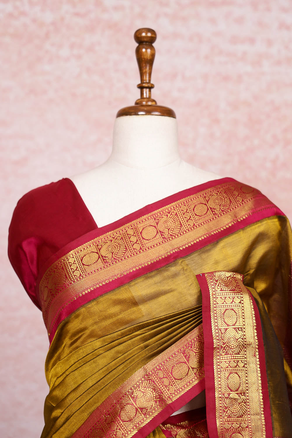 Mustard Gold Kora Saree