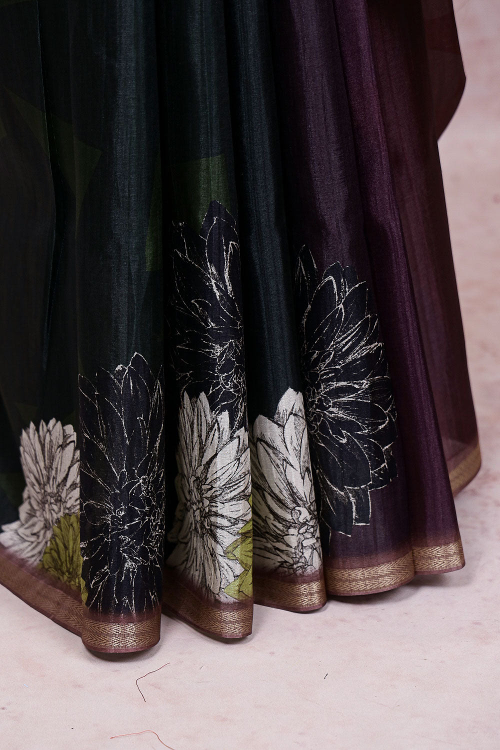 Cream Semi Tussar Saree