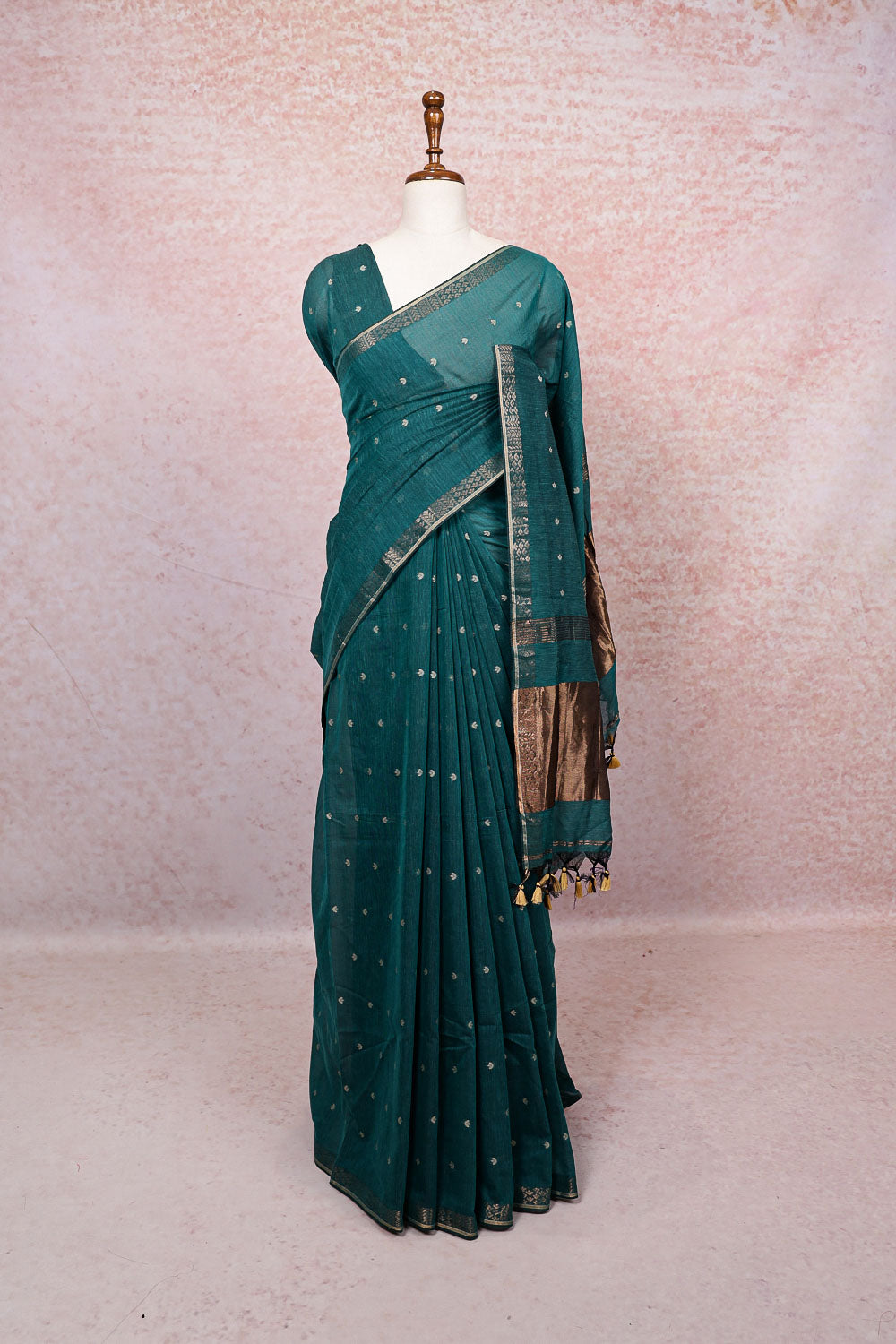 Green Mul Cotton Saree