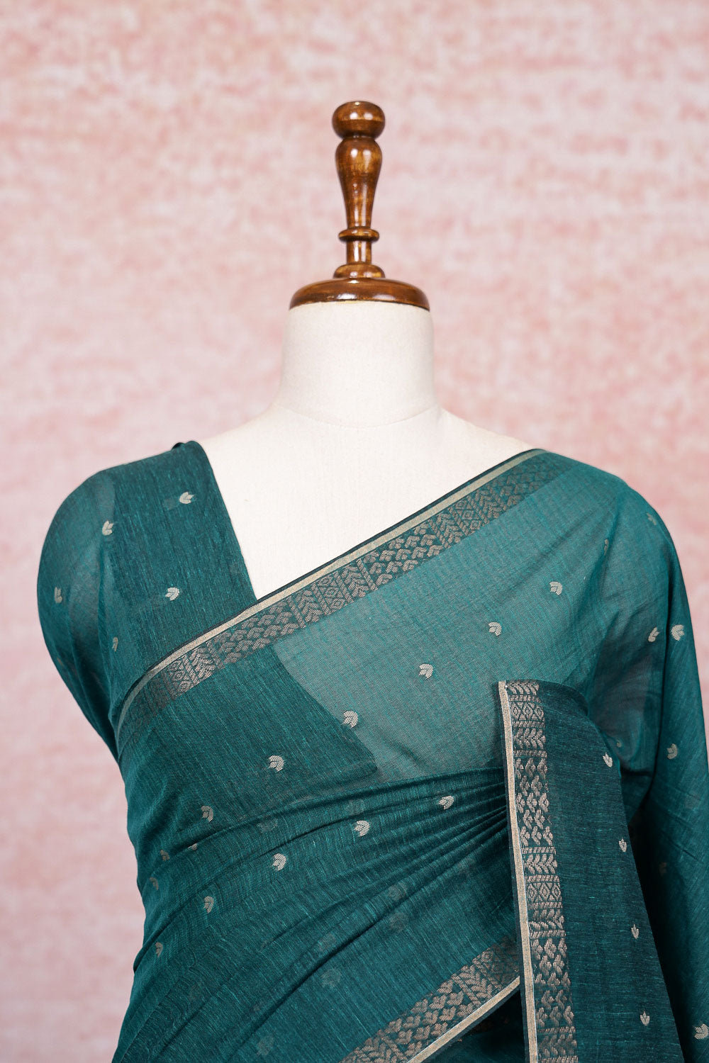 Green Mul Cotton Saree