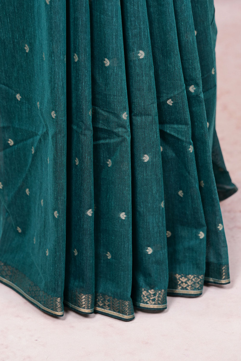 Green Mul Cotton Saree