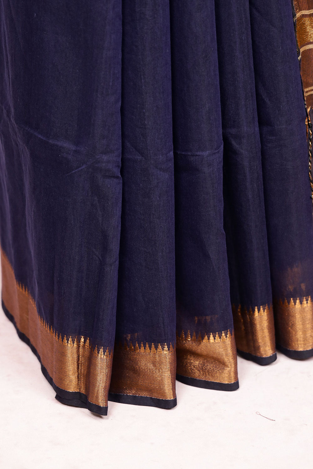 Navy Blue Cotton Saree