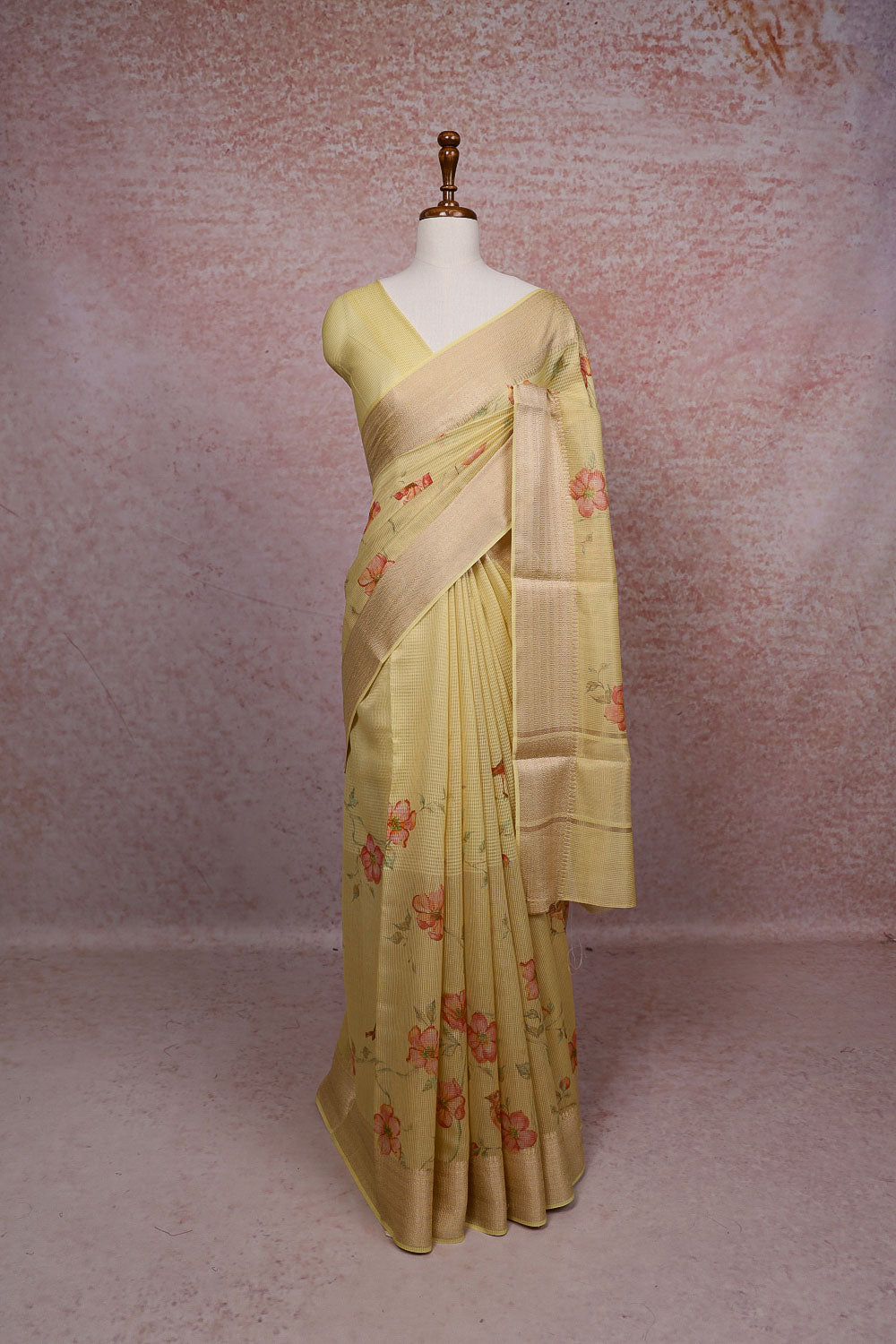Golden Yellow Cotton Saree