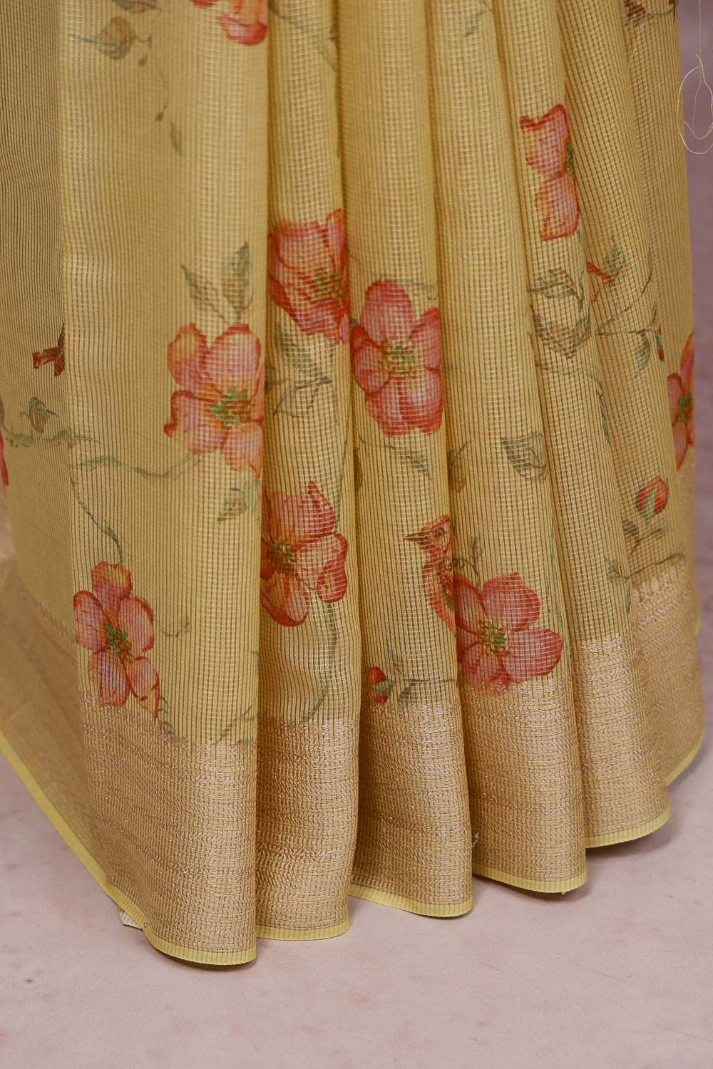 Golden Yellow Cotton Saree