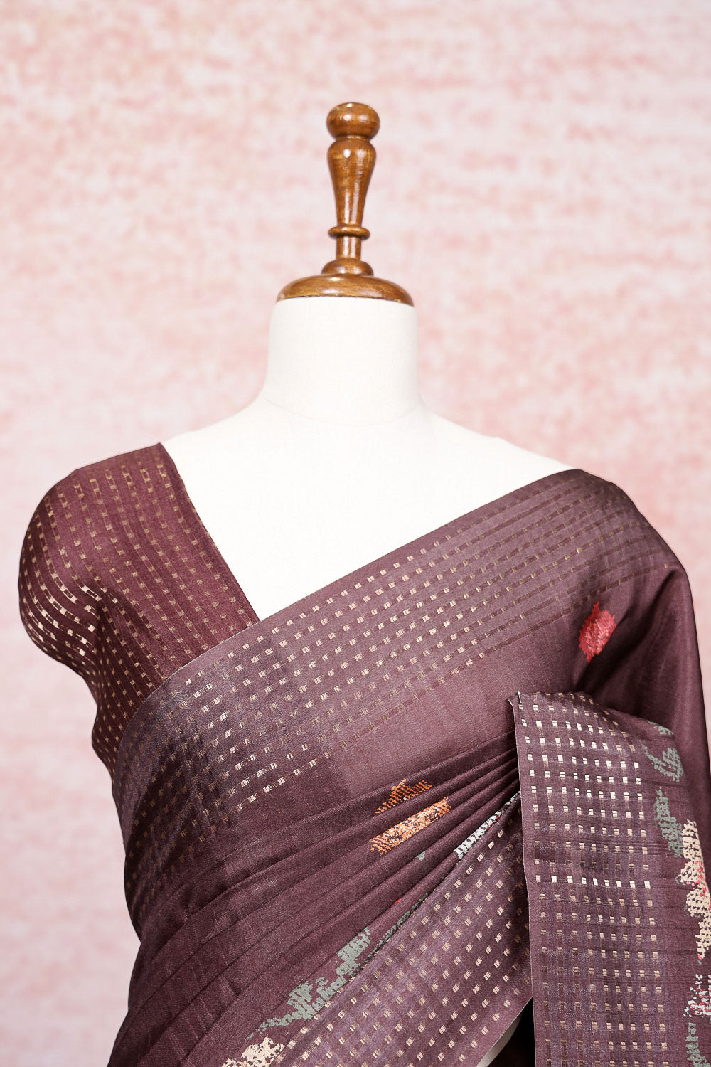 Coffee Brown Soft Tussar Silk Saree