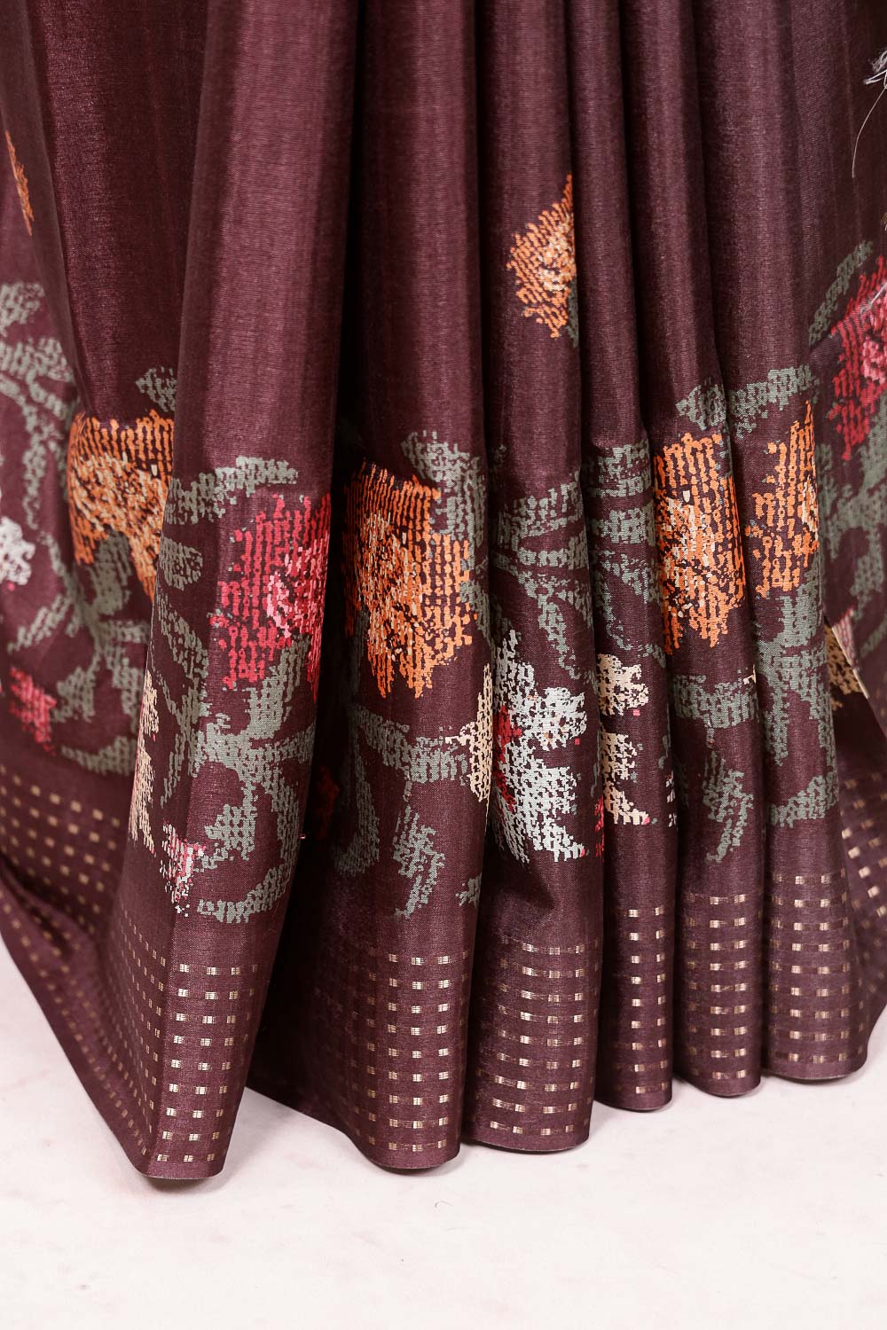 Coffee Brown Soft Tussar Silk Saree