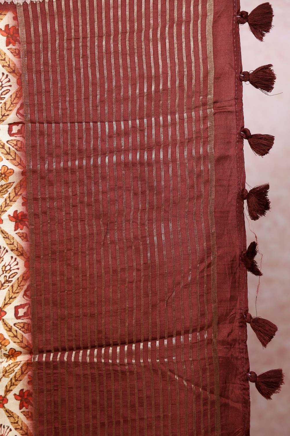Cream Crepe Saree