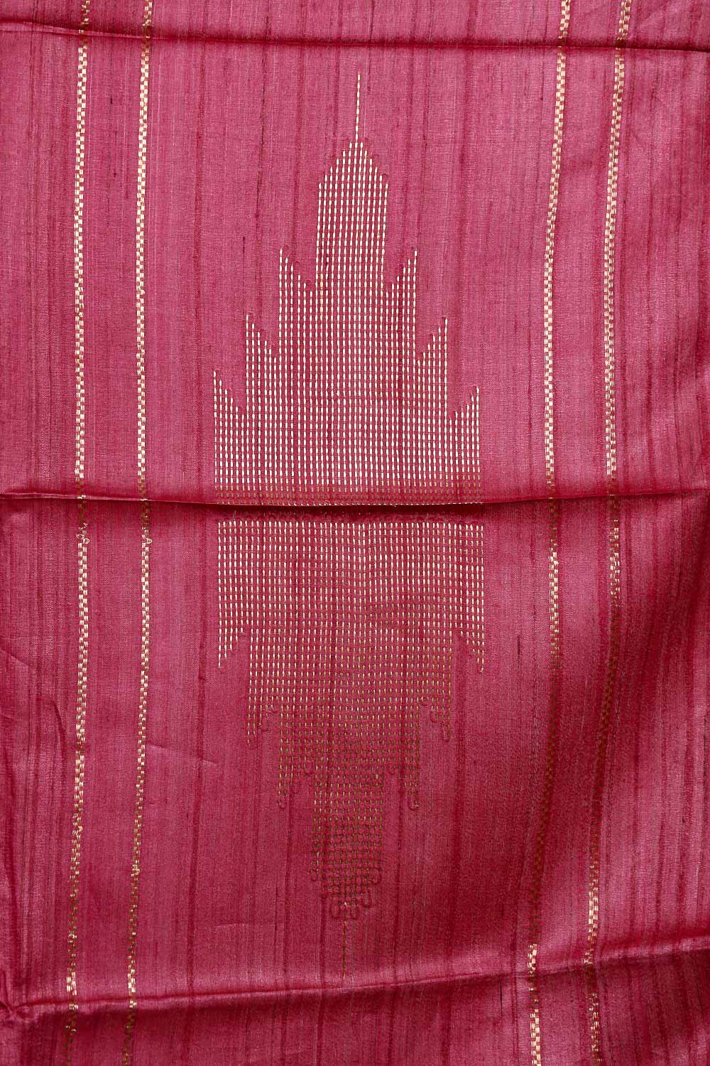 Wine Jute Silk Saree