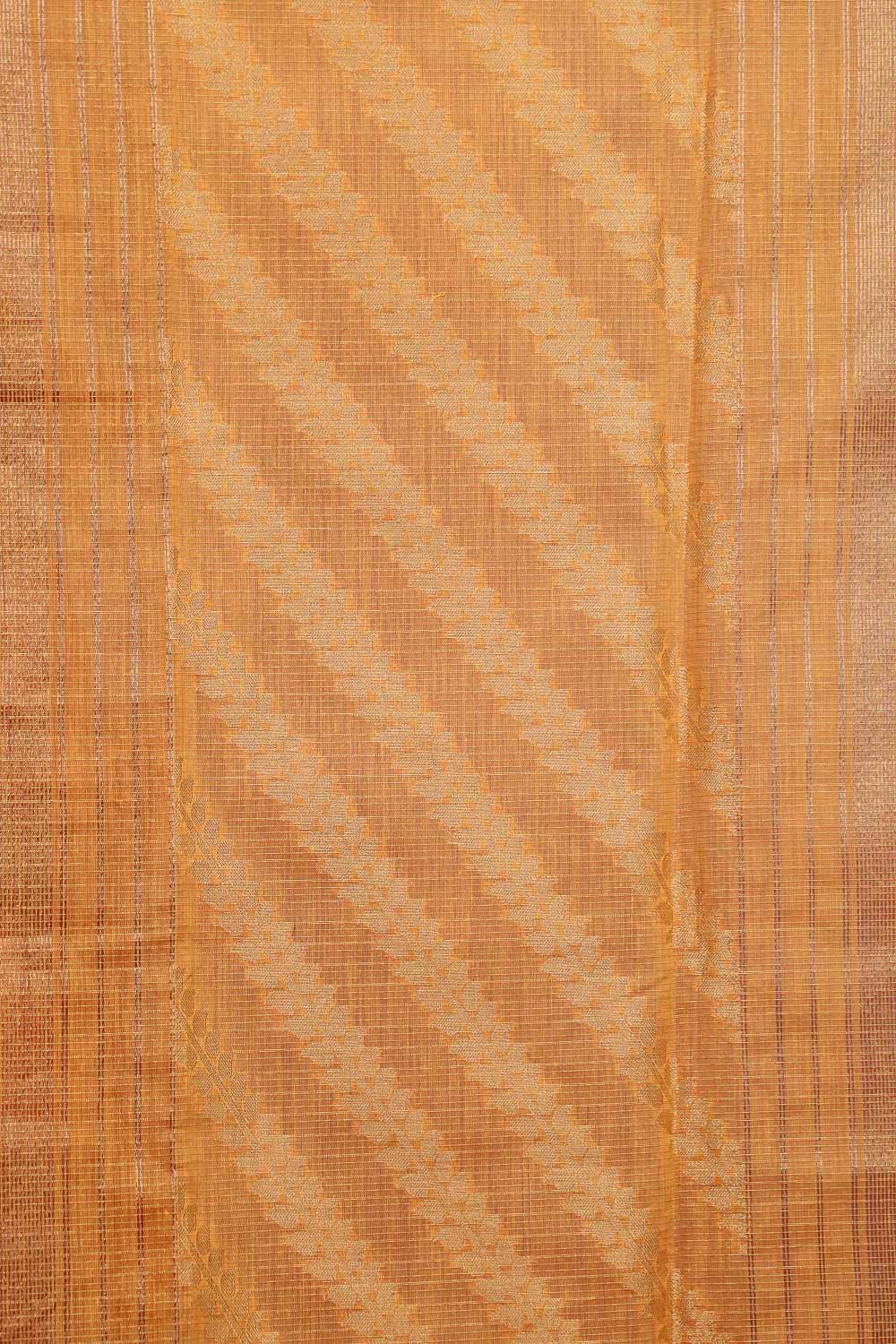 Orange Tussar Silk Saree