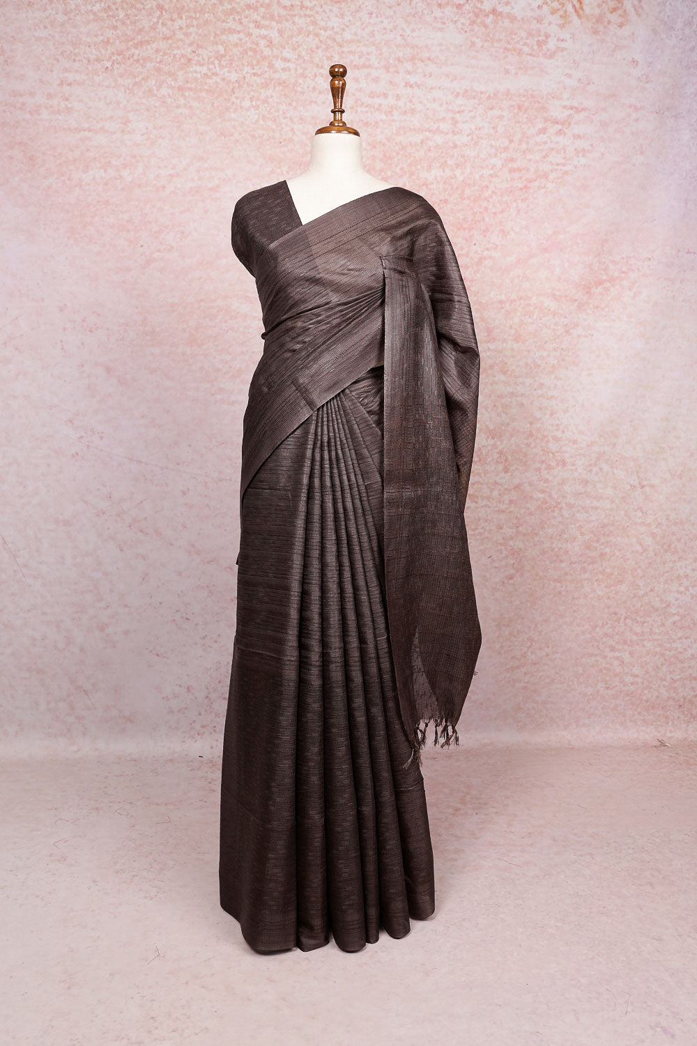 Coffee Brown Semi Silk Saree