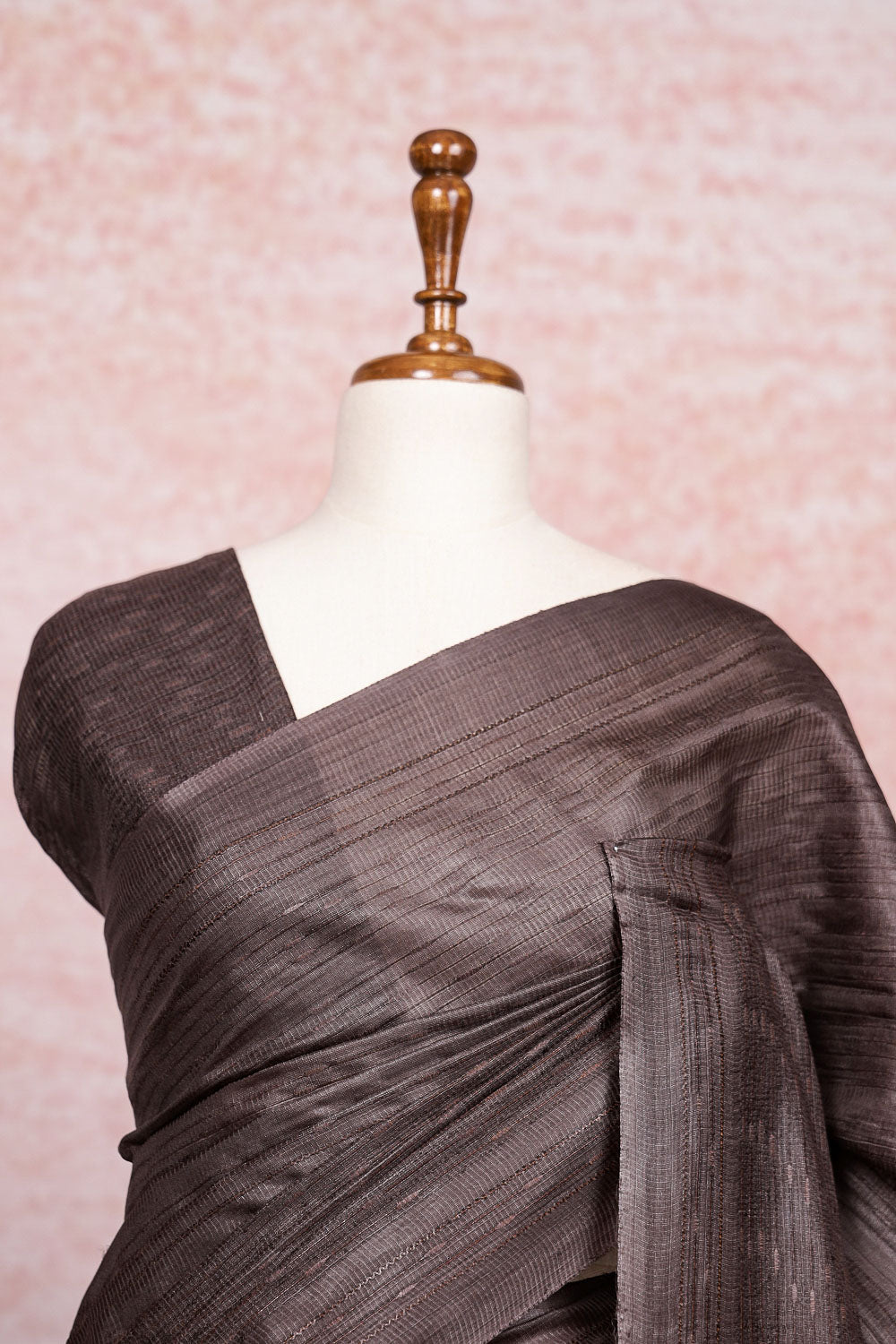 Coffee Brown Semi Silk Saree