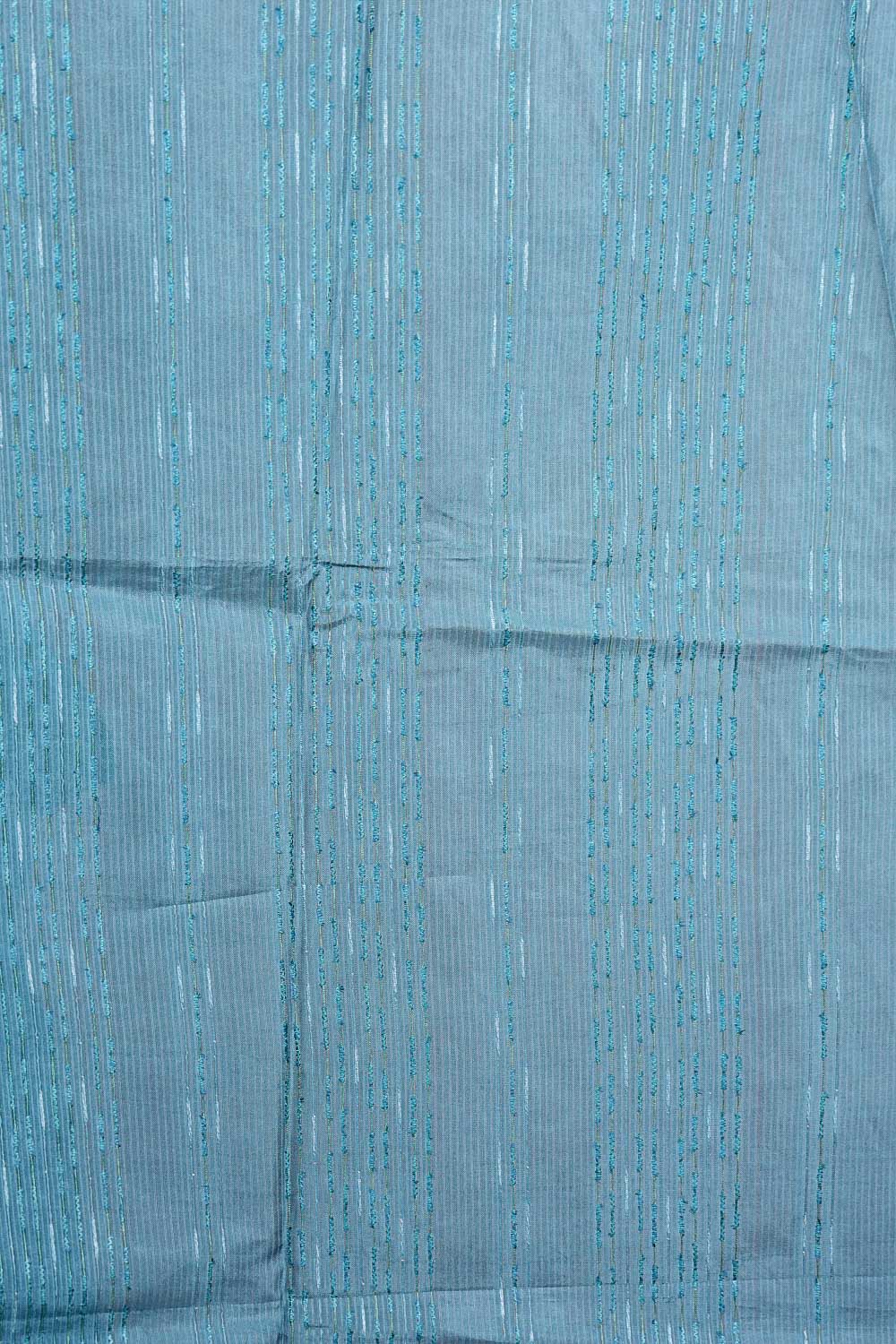 Blue Semi Tussar Silk Saree