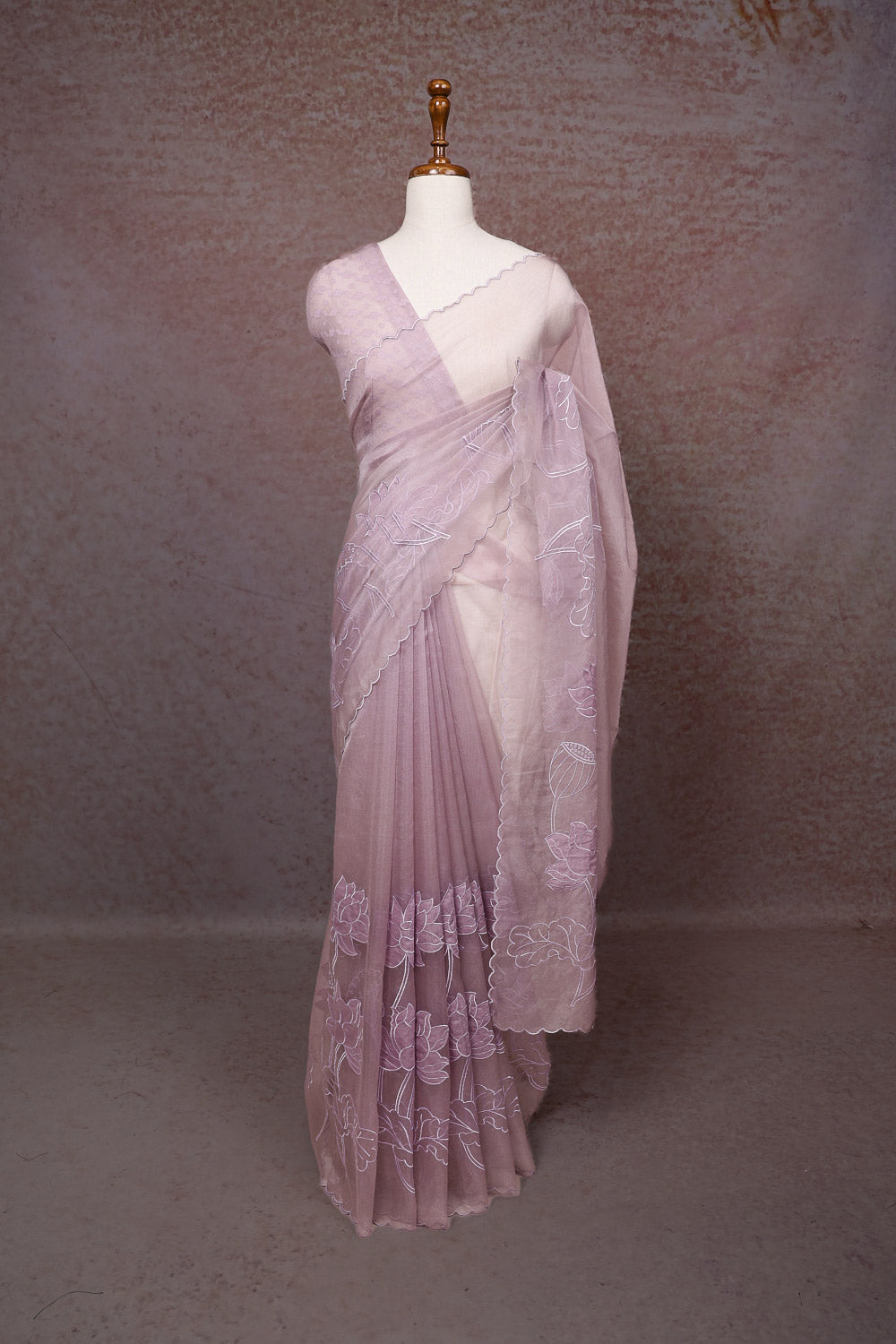 Light Lavender Organza Saree