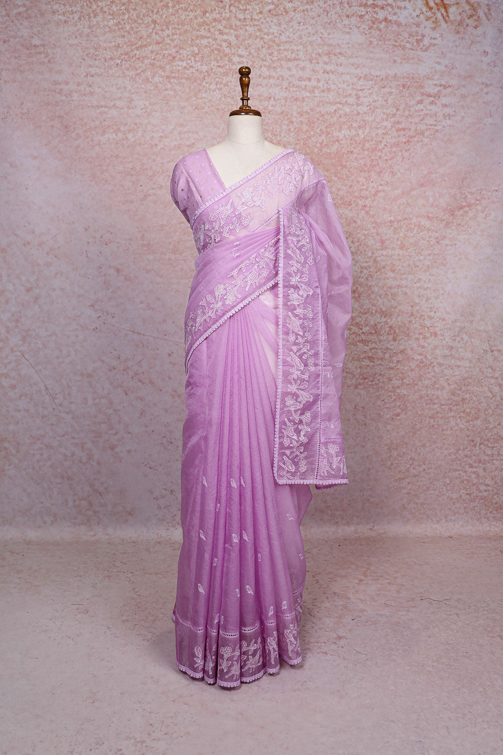 Lavender Organza Saree