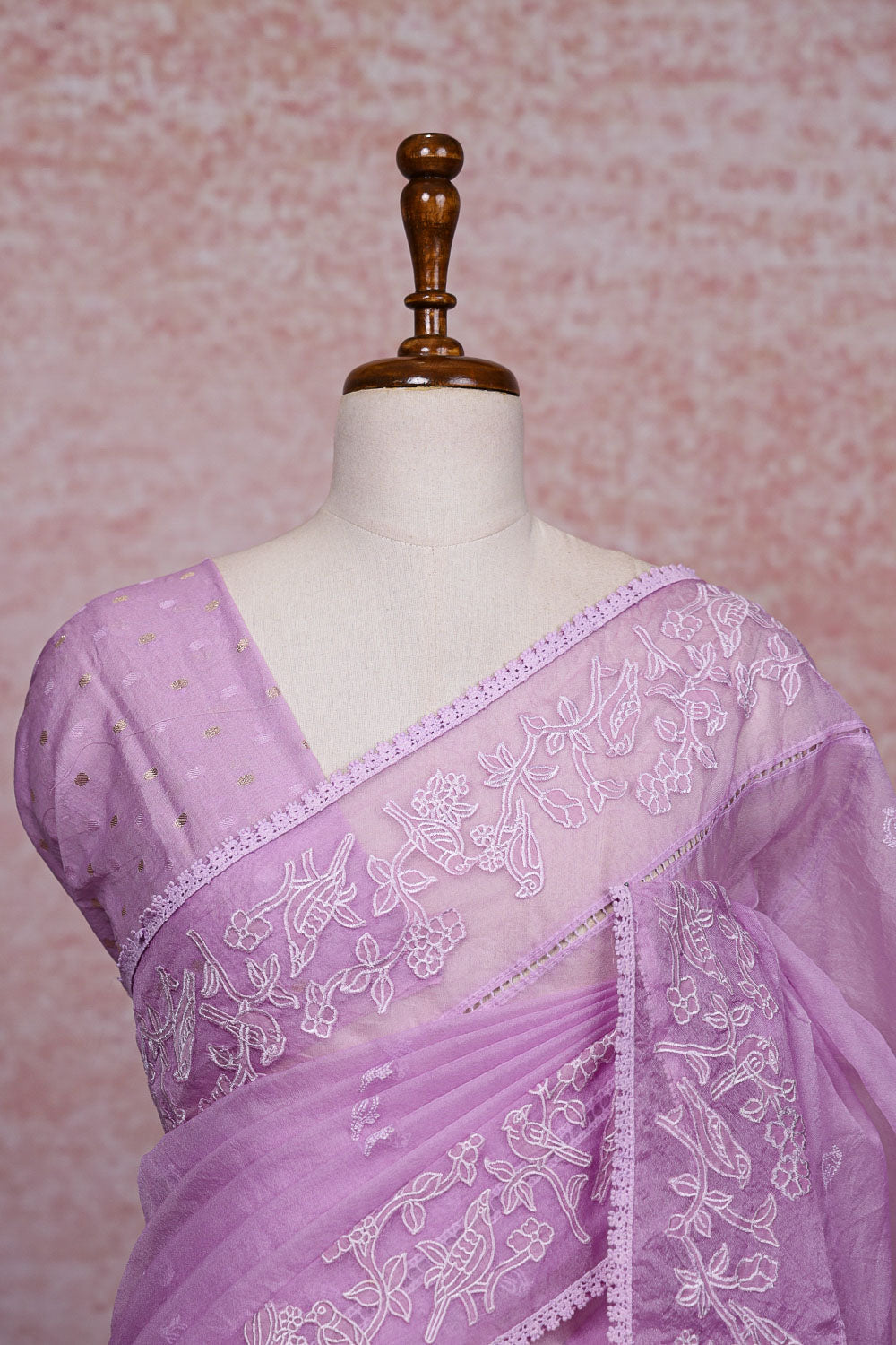 Lavender Organza Saree