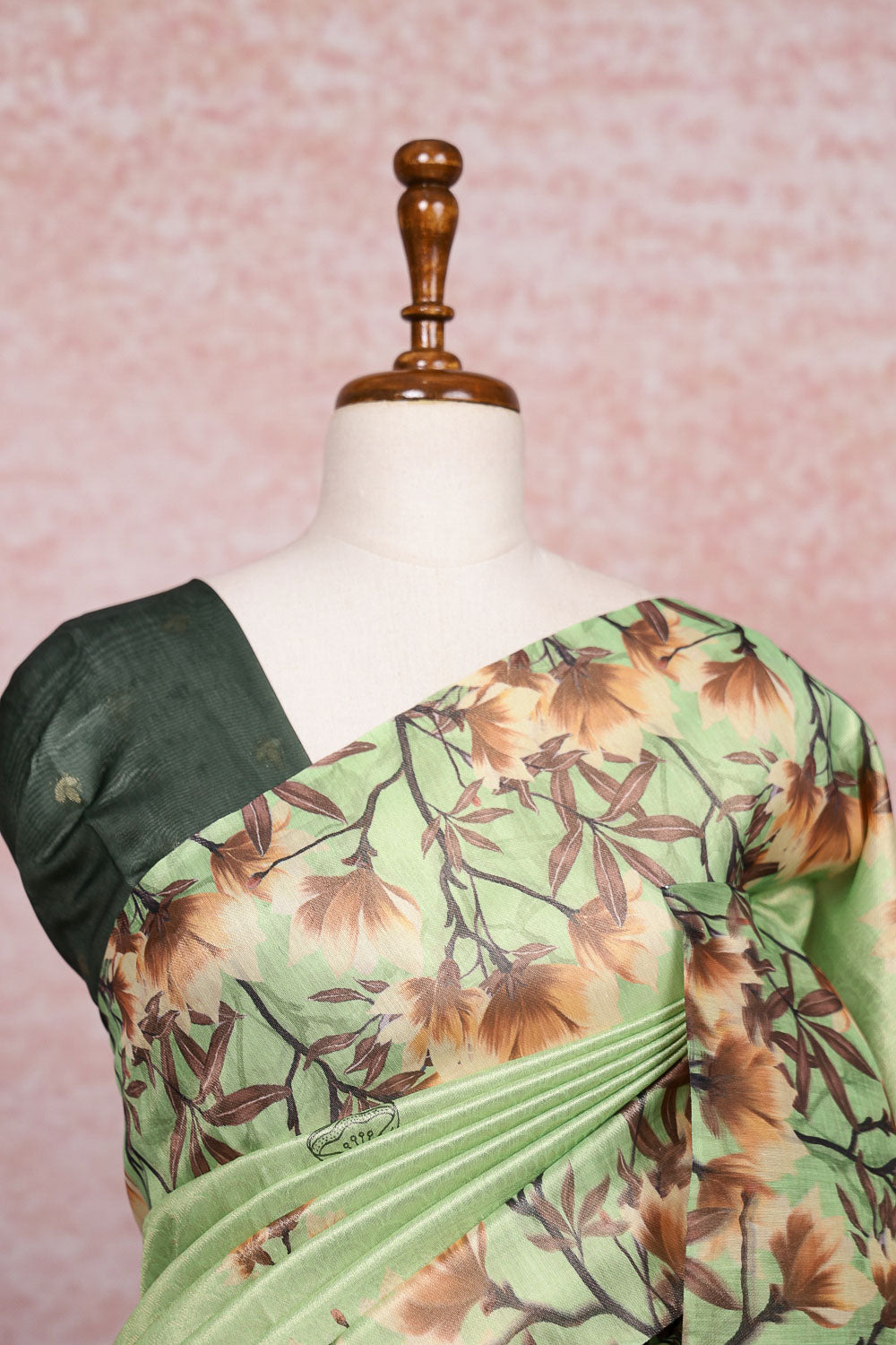 Pista Green Semi Tissue Saree