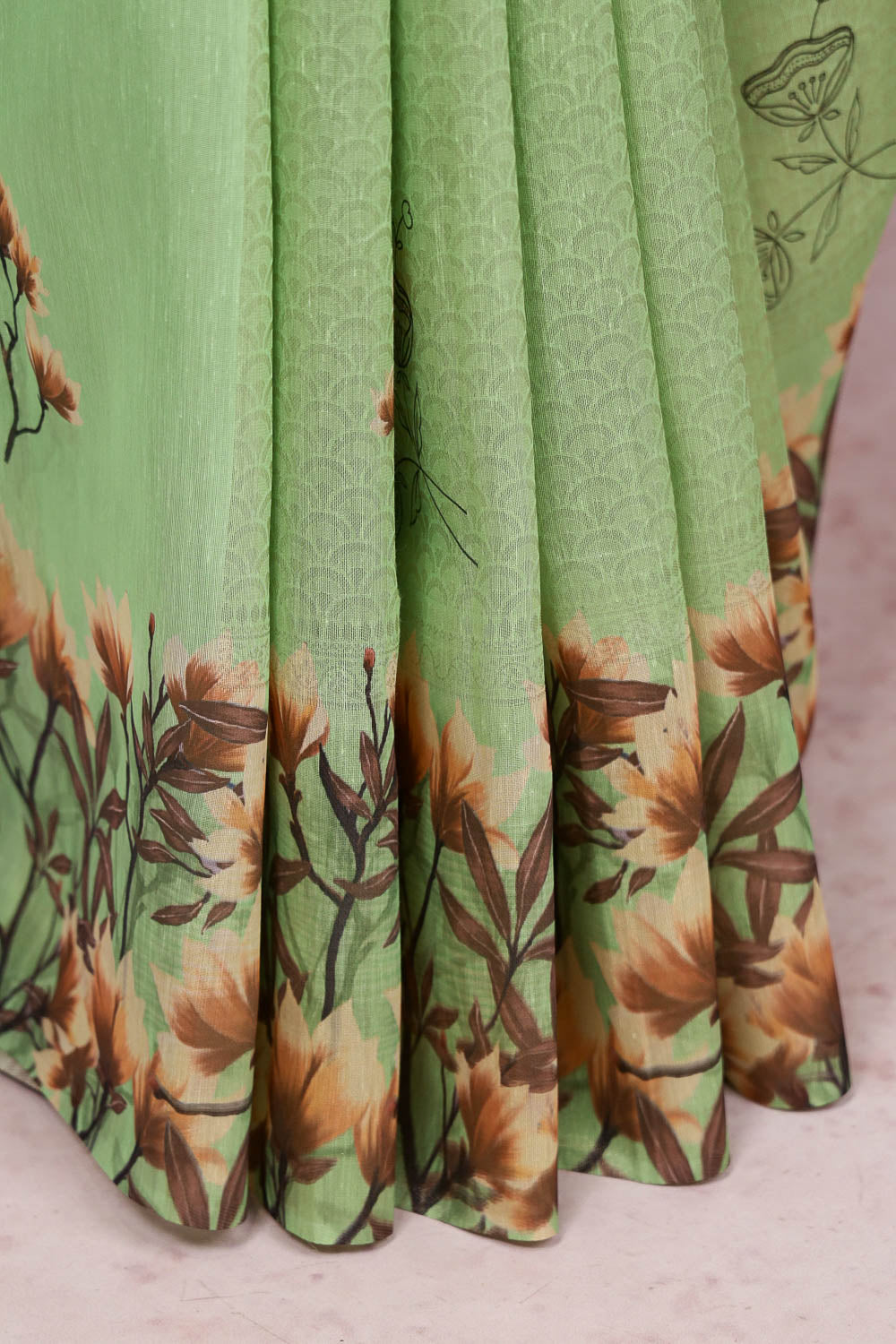 Pista Green Semi Tissue Saree