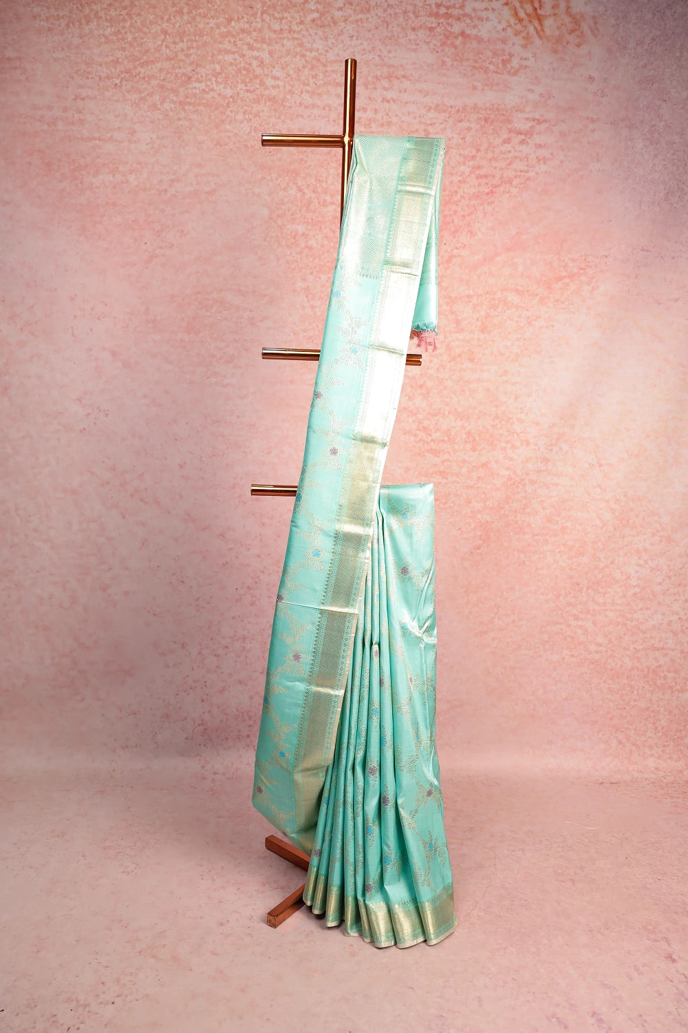 Pastel Blue Kancheepuram Silk Saree