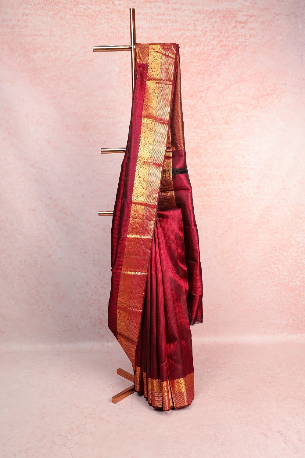 Wine Red Kancheepuram Silk Saree
