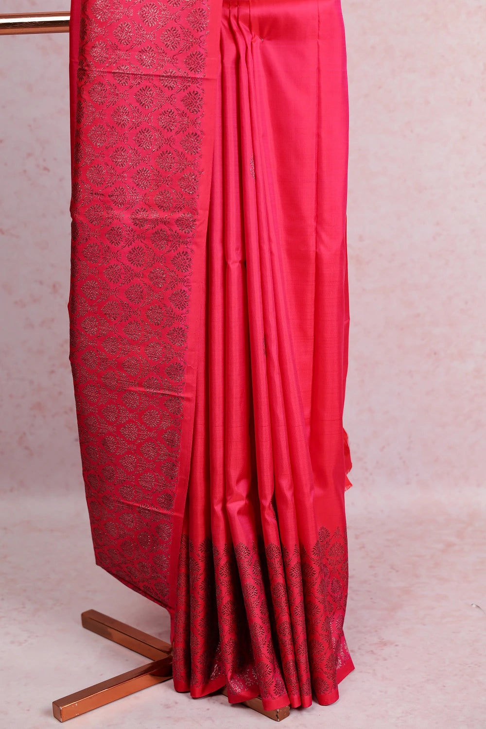 Rani Pink Kancheepuram Soft Silk Saree